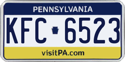 PA license plate KFC6523