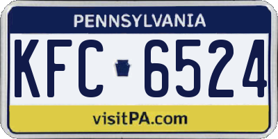 PA license plate KFC6524