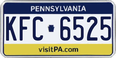 PA license plate KFC6525