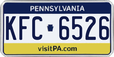 PA license plate KFC6526