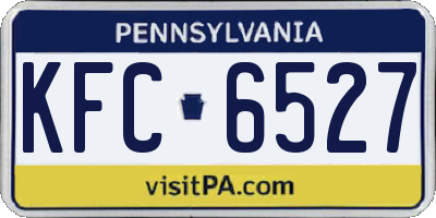 PA license plate KFC6527