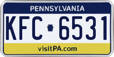 PA license plate KFC6531