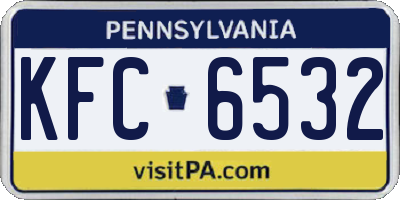 PA license plate KFC6532