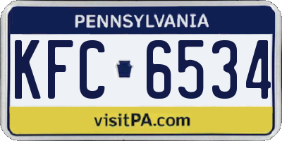 PA license plate KFC6534