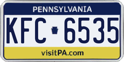 PA license plate KFC6535