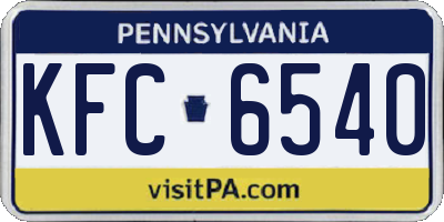 PA license plate KFC6540
