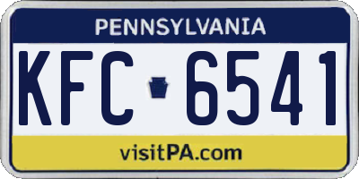 PA license plate KFC6541