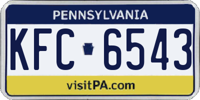 PA license plate KFC6543
