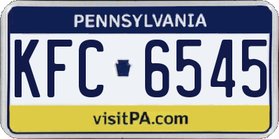 PA license plate KFC6545