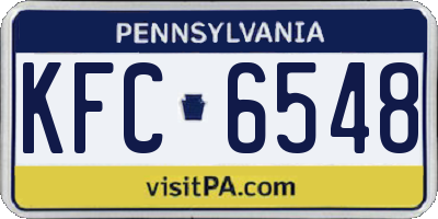 PA license plate KFC6548