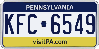 PA license plate KFC6549