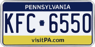 PA license plate KFC6550