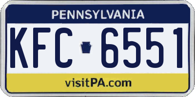 PA license plate KFC6551