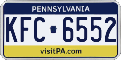 PA license plate KFC6552