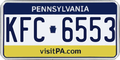 PA license plate KFC6553
