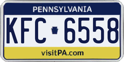 PA license plate KFC6558
