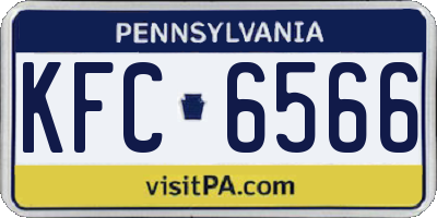 PA license plate KFC6566