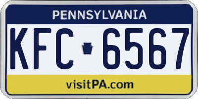 PA license plate KFC6567