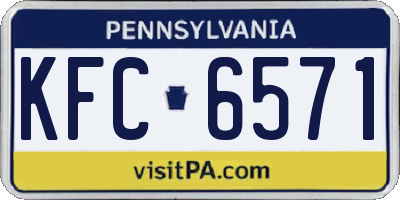 PA license plate KFC6571