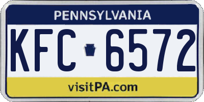 PA license plate KFC6572
