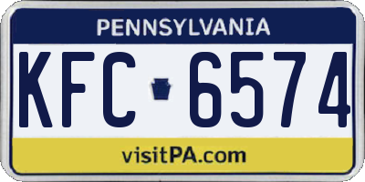 PA license plate KFC6574