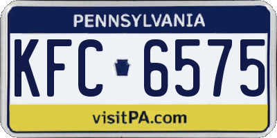 PA license plate KFC6575