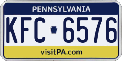 PA license plate KFC6576