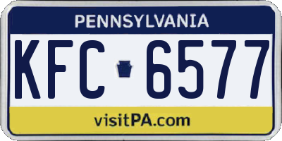 PA license plate KFC6577