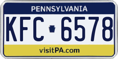 PA license plate KFC6578