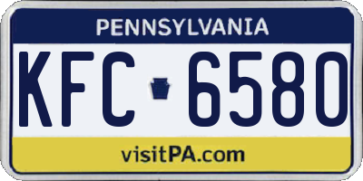 PA license plate KFC6580