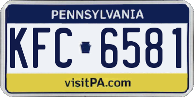 PA license plate KFC6581