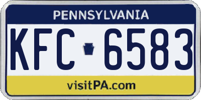 PA license plate KFC6583