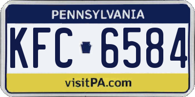PA license plate KFC6584