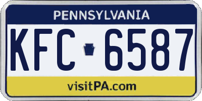 PA license plate KFC6587