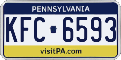 PA license plate KFC6593