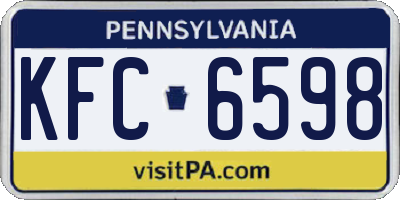 PA license plate KFC6598