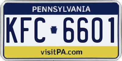 PA license plate KFC6601