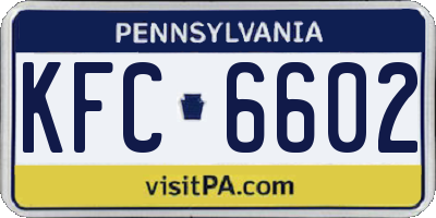 PA license plate KFC6602