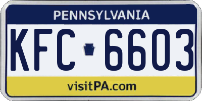 PA license plate KFC6603