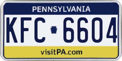 PA license plate KFC6604