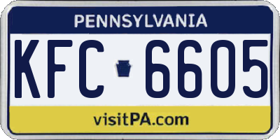 PA license plate KFC6605