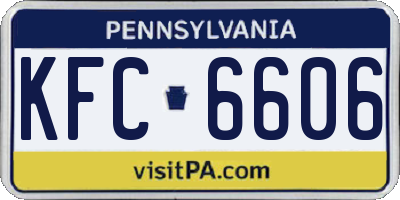 PA license plate KFC6606