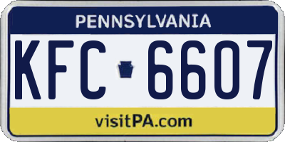 PA license plate KFC6607