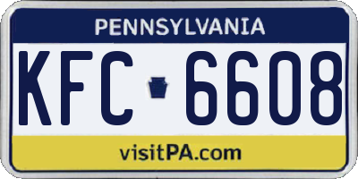 PA license plate KFC6608