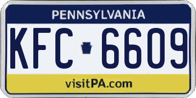 PA license plate KFC6609