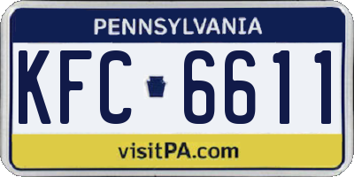PA license plate KFC6611