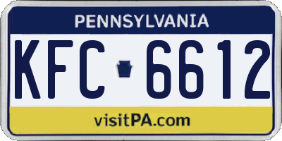 PA license plate KFC6612