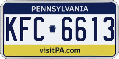 PA license plate KFC6613