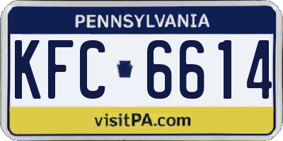 PA license plate KFC6614