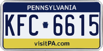 PA license plate KFC6615